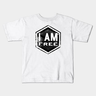 I AM Free - Affirmation - Black Kids T-Shirt